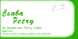 csaba petry business card